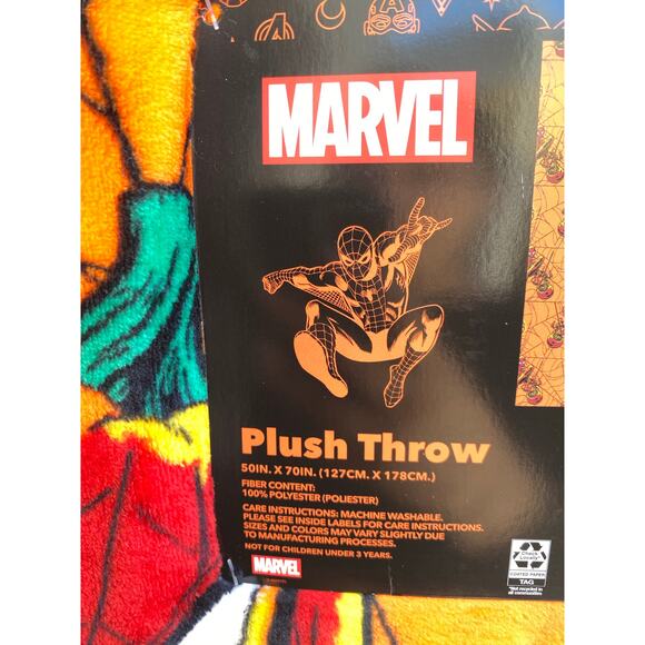 Spiderman Halloween Throw Blanket 50x70 | Pumpkin Web Orange - Picture 5 of 5